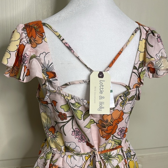 NWT Lottie & Holly Women’s Band Of Gypsies Mini Floral Summer Dress Size Large - Picture 5 of 11